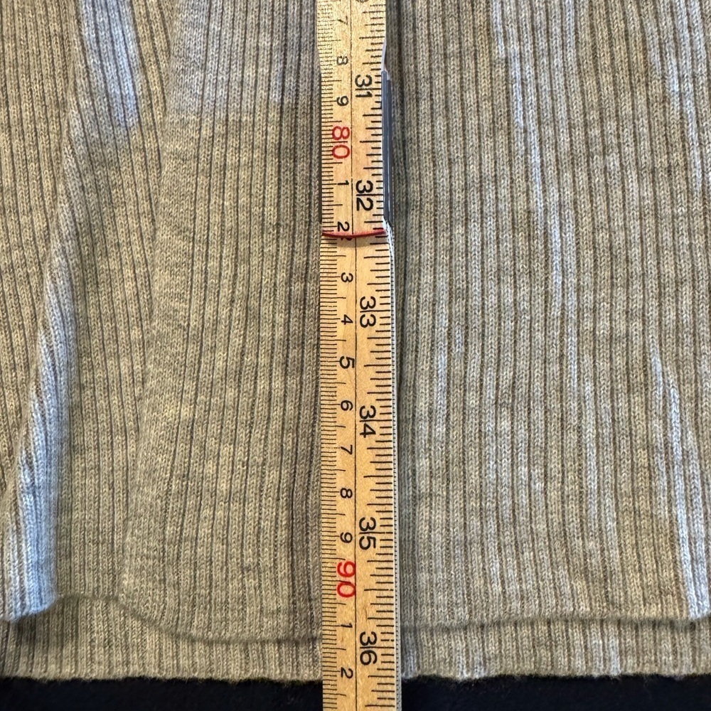 Light Gray Open Front Long 5% Cashmere Cardigan Sz S - Picture 9 of 15